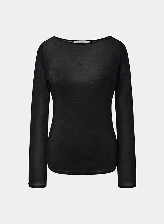 Женский лонгслив AMOMENTO Round T-Shirts Black