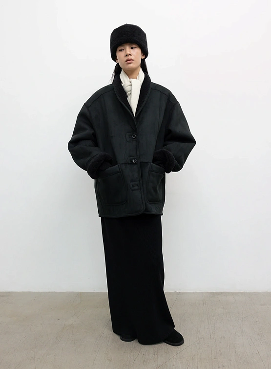 Женская дубленка LE17SEPTEMBRE Reversible Shearling Black