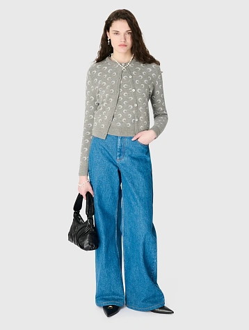 Женские джинсы Marine Serre Moon Laser High-Waist Flare Wash Light Blue