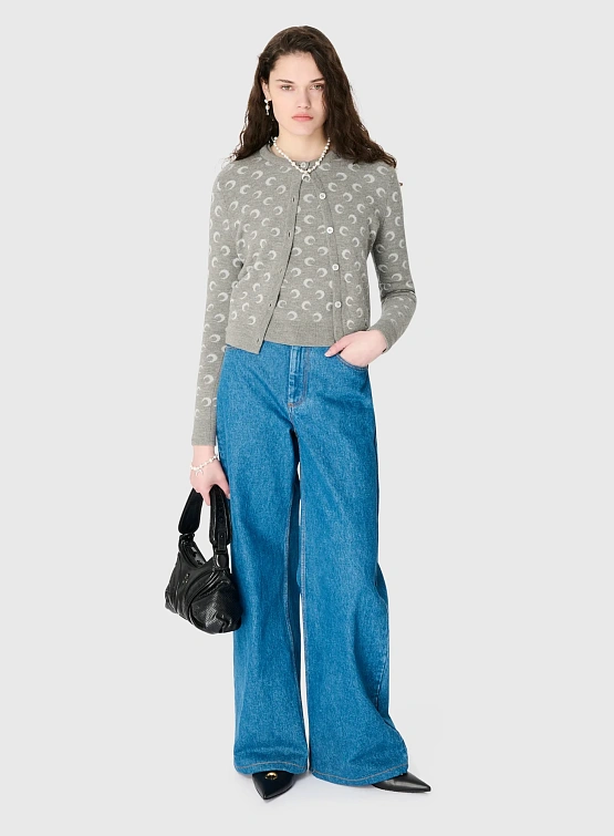 Женские джинсы Marine Serre Moon Laser High-Waist Flare Wash Light Blue