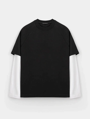 Лонгслив Stampd Double Layer LS Relaxed Black/White