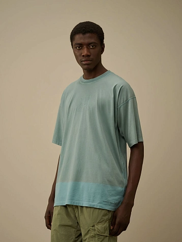 Футболка C.P. Company 24/1 Jersey Printed Logo Aegean Blue