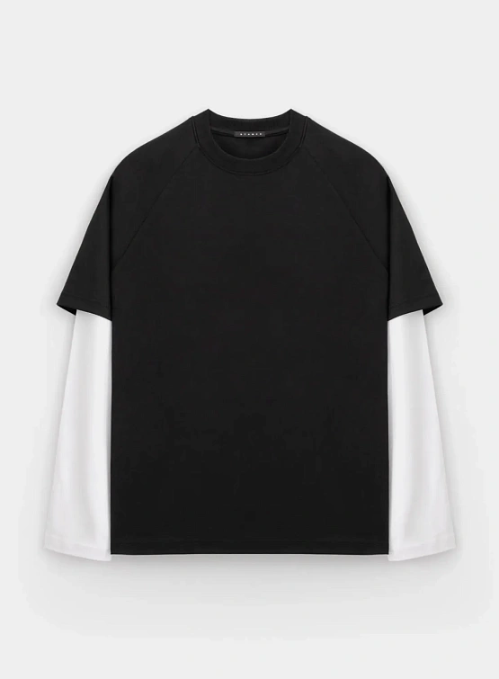 Лонгслив Stampd Double Layer LS Relaxed Black/White