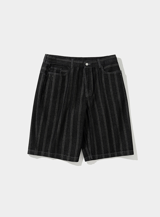 Шорты Uniform Bridge Jacquard Stripe Denim Washed Black