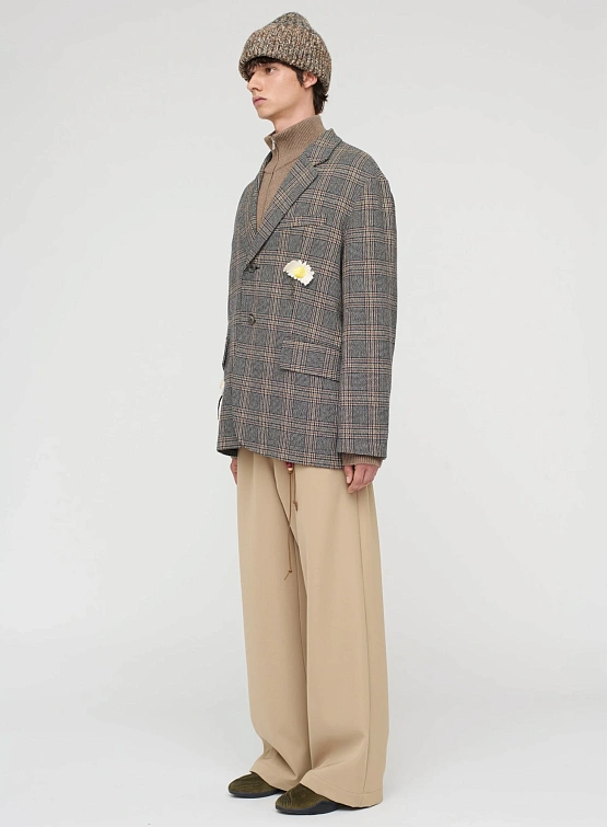 Блейзер Song for the Mute "Flower" Square Melange Twill Check Indigo