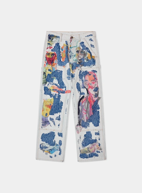 Джинсы KidSuper Boro Stitched Double Knee Multi