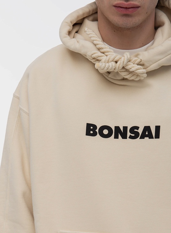 Худи BONSAI Drawstring Logo Hoodie Ivory