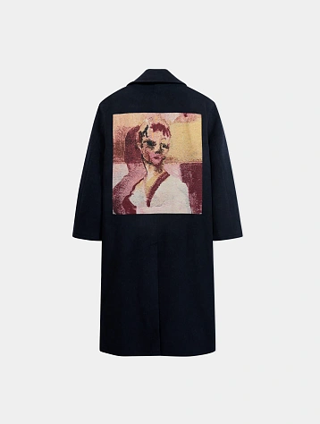 Пальто KidSuper Jaquarded Patches Wool Navy