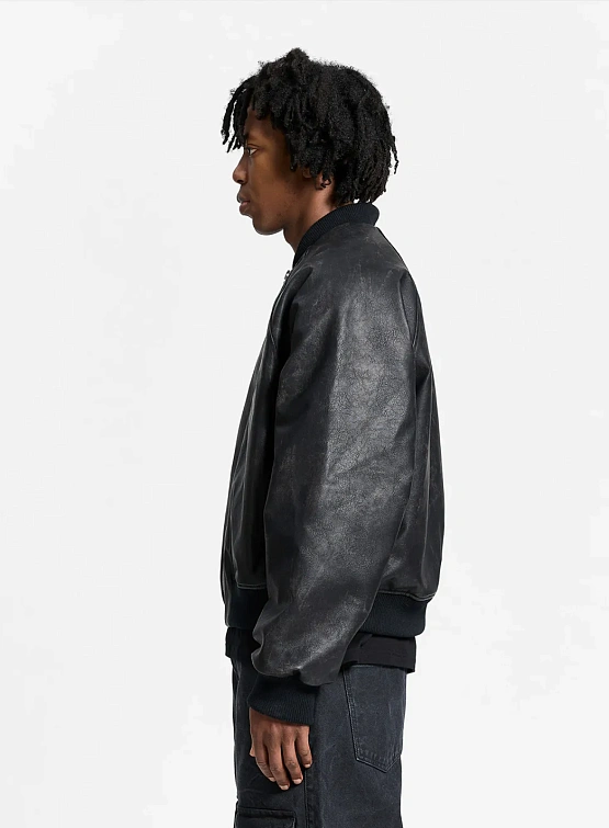 Бомбер RETERNITY Brushed Leather Black