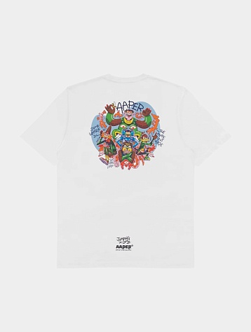 Футболка AAPE x Jumping Lomo Graphic Tee White