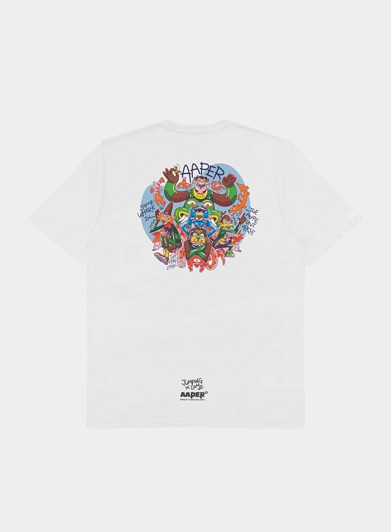 Футболка AAPE x Jumping Lomo Graphic Tee White