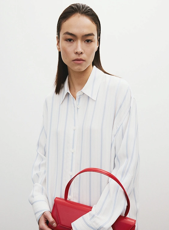 Женская рубашка Recto Double Layer Cuffs Stripe Sky Blue