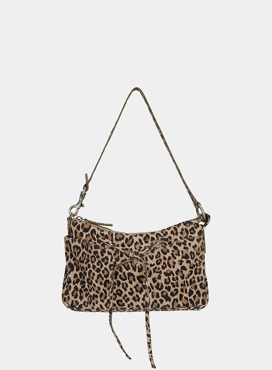 Женская сумка MARGESHERWOOD Ribbon Pochette Leopard Suede