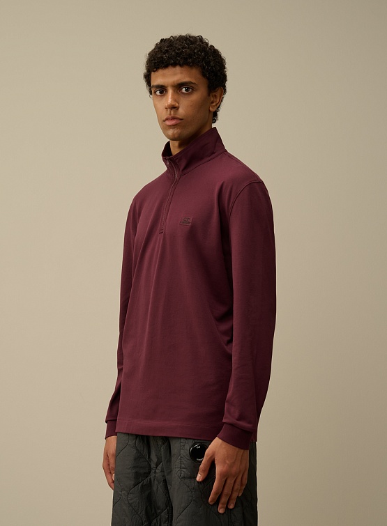 Халф-зип C.P. Company Stretch Piquet Logo Polo Potent Purple