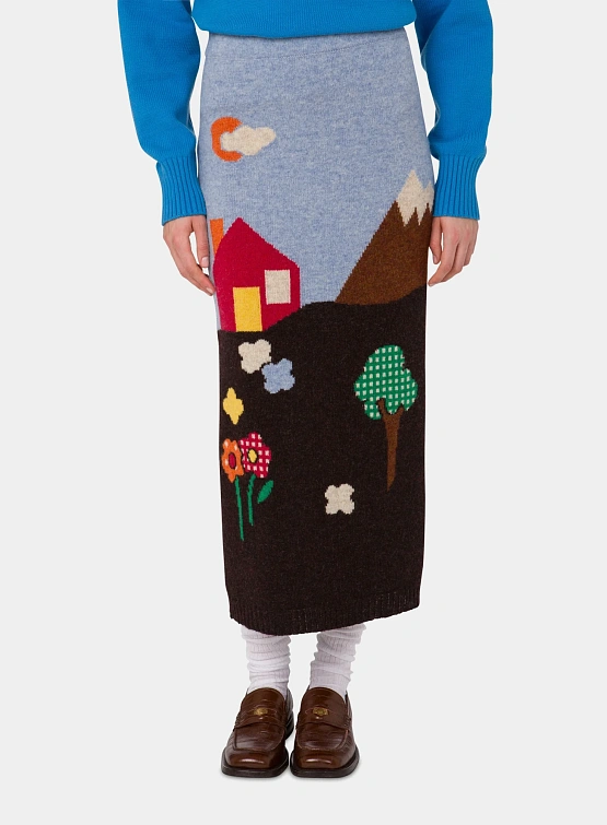Женская юбка MOSCHINO Wool Skirt Multicolor