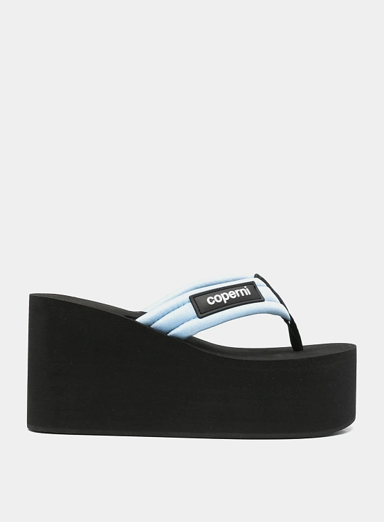 Женские сандалии Coperni Branded Wedge Black/Blue