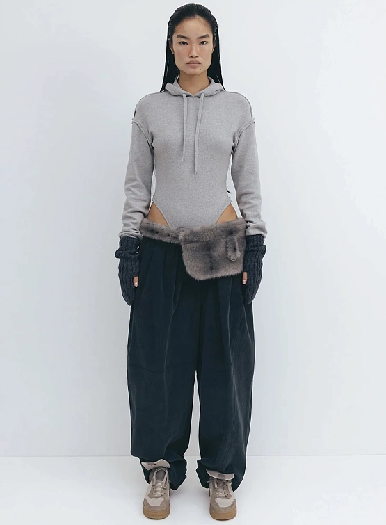 Женское худи-боди OPEN YY Hoodysuit Grey