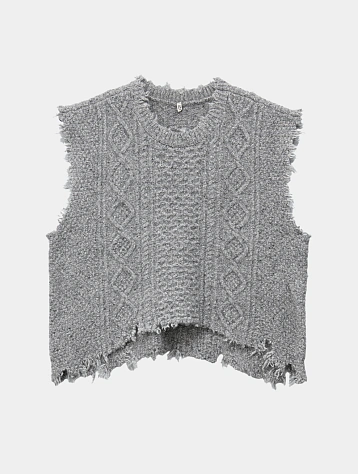 Женский жилет R13 Boyfriend Cable Tweed Heather Grey