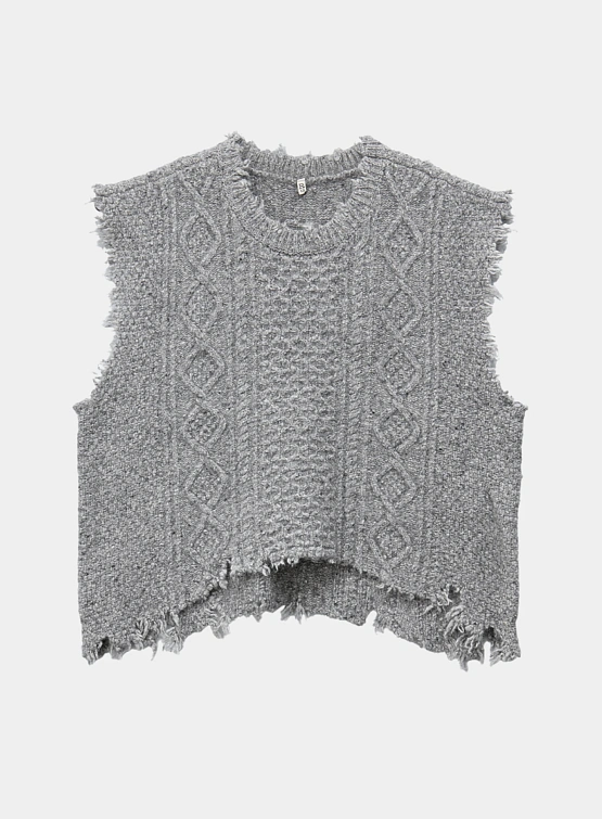 Женский жилет R13 Boyfriend Cable Tweed Heather Grey