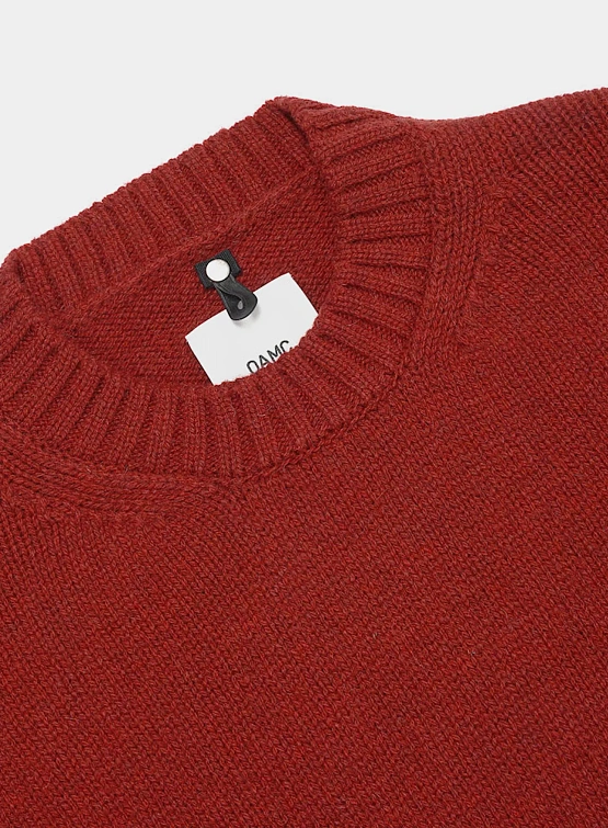 Свитер OAMC Round Neck Collar With Logo Bordeaux