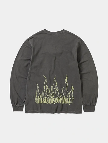 Лонгслив thisisneverthat Flame Onyx L/S Tee Charcoal