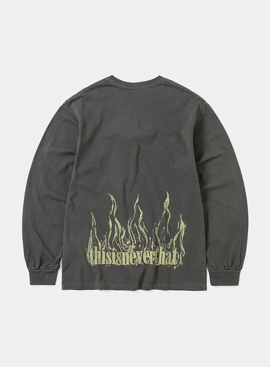 Лонгслив thisisneverthat Flame Onyx L/S Tee Charcoal