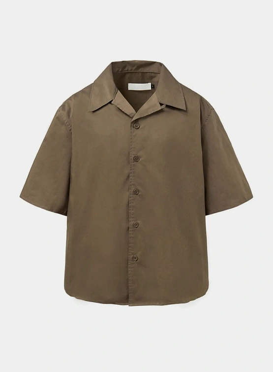 Рубашка AMOMENTO Open Collar Half Brown
