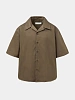 Рубашка AMOMENTO Open Collar Half Brown