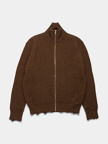 Кардиган MM6 Maison Margiela Distressed Brown