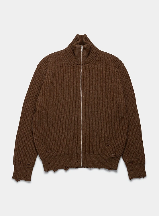 Кардиган MM6 Maison Margiela Distressed Brown