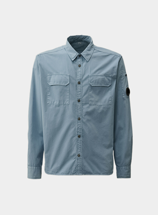 Рубашка C.P. Company Organic Gabardine Lens Flint Stone