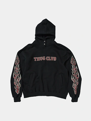 Худи Thug Club Leather Flame Black