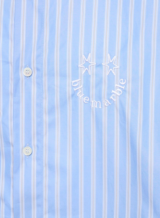 Рубашка Bluemarble Smiley Stripe Popelin Shirt Blue