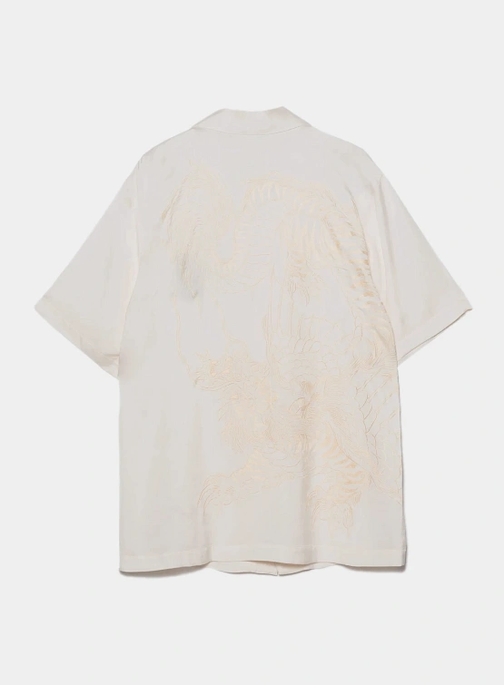 Рубашка MAHARISHI 6098 Tiger Dragon Camp Collar Ecru