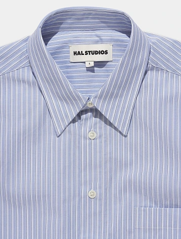 Рубашка HAL STUDIOS Striped S/S Overshirt Ballad Bleue