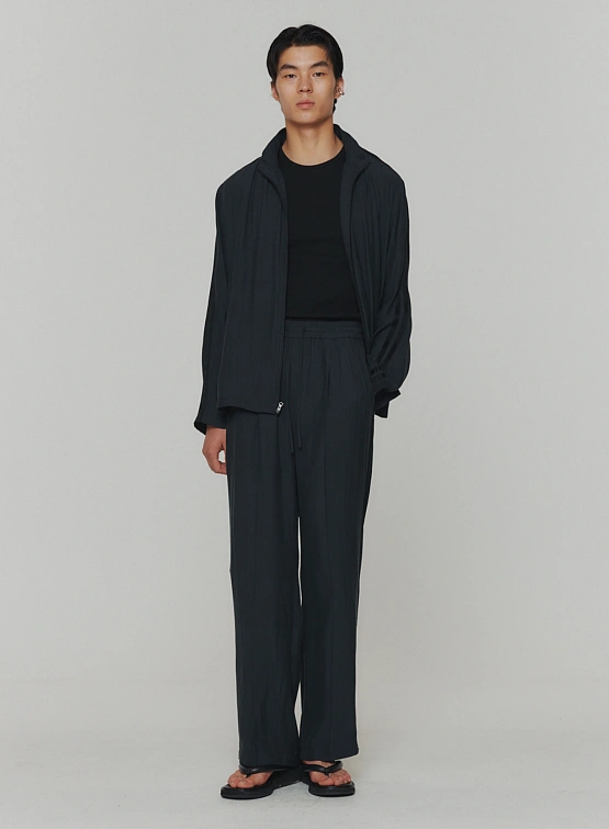 Брюки AMOMENTO Straight Tuck Banding Pants Dark Navy