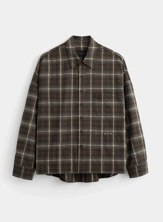 Рубашка Stampd Oversized Plaid Buttondown Brown