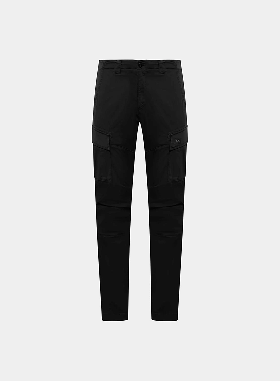 Брюки C.P. Company Stretch Sateen Logo Cargo Black