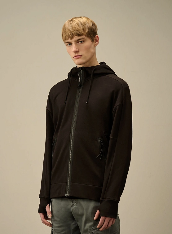 Зип-худи C.P. Company Diagonal Raised Fleece Goggle Black