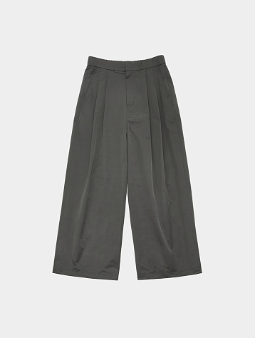 Брюки AMOMENTO Nylon Two Tuck Wide Charcoal