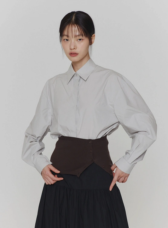 Рубашка AMOMENTO Square Pocket Oversized Shirts Grey