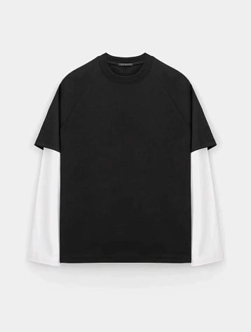 Лонгслив Stampd Double Layer LS Relaxed Black/White
