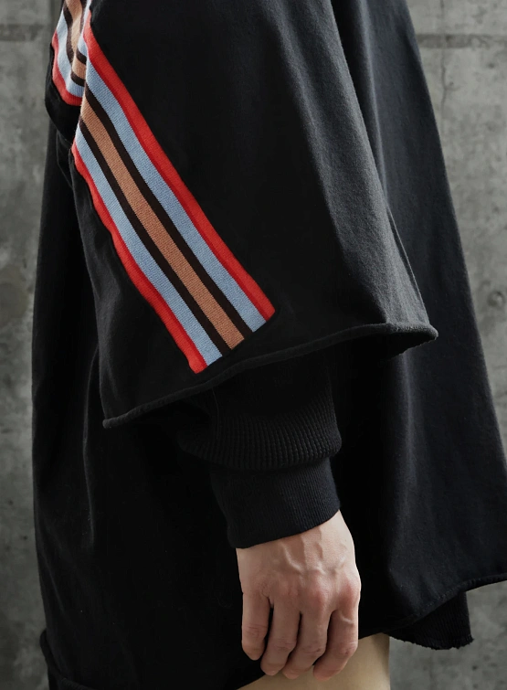 Лонгслив FACETASM Asymmetrical Layered Rib Black