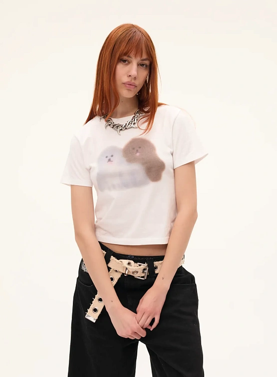 Женская футболка Carne Bollente Doggy Puppy Style White