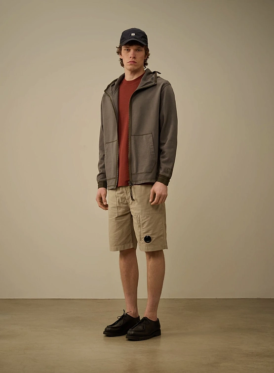 Зип-худи C.P. Company Diagonal Fleece Mixed Smoked Pearl