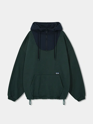 Худи ANGLAN Wrap Half Zip Green/Navy