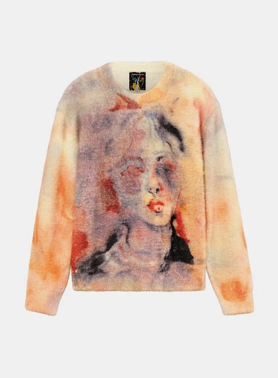 Свитер KidSuper Watercolor Face Mohair Multi