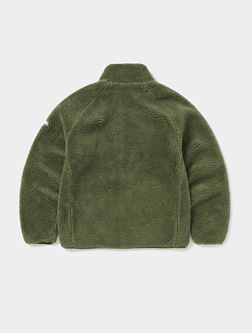 Флисовая куртка thisisneverthat Knit Paneled Fleece Jacket Olive
