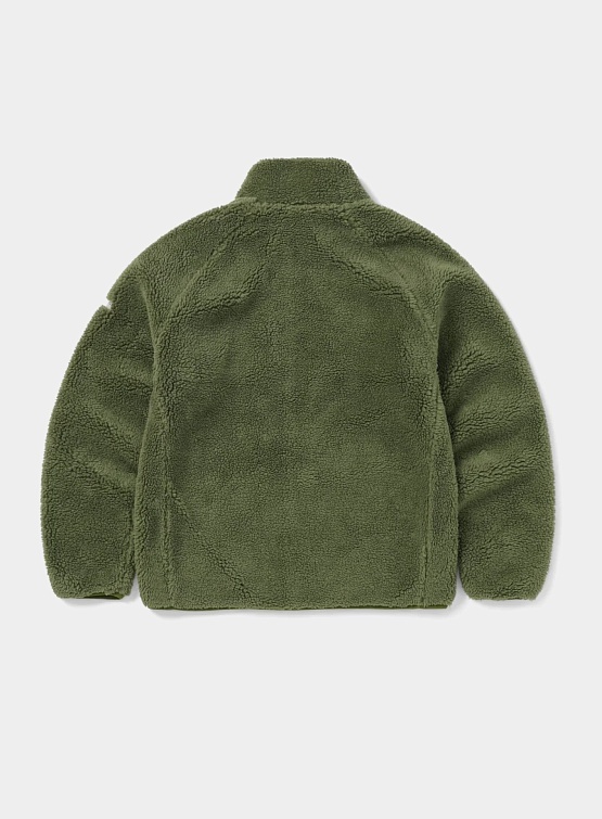 Флисовая куртка thisisneverthat Knit Paneled Fleece Jacket Olive