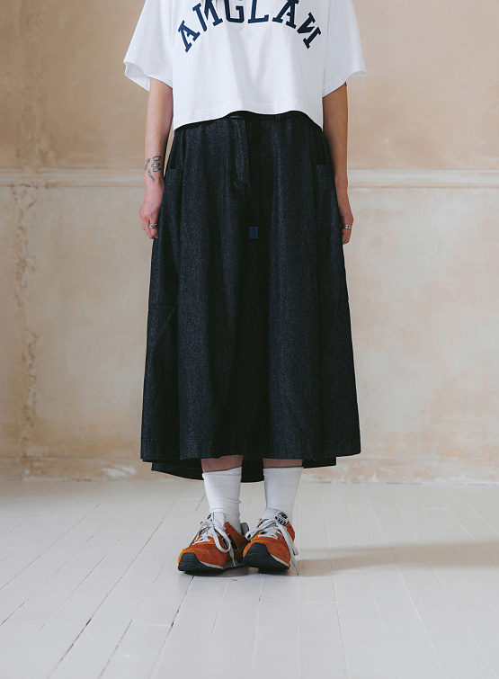 Юбка ANGLAN Belt Bloom Denim Skirt Black Denim